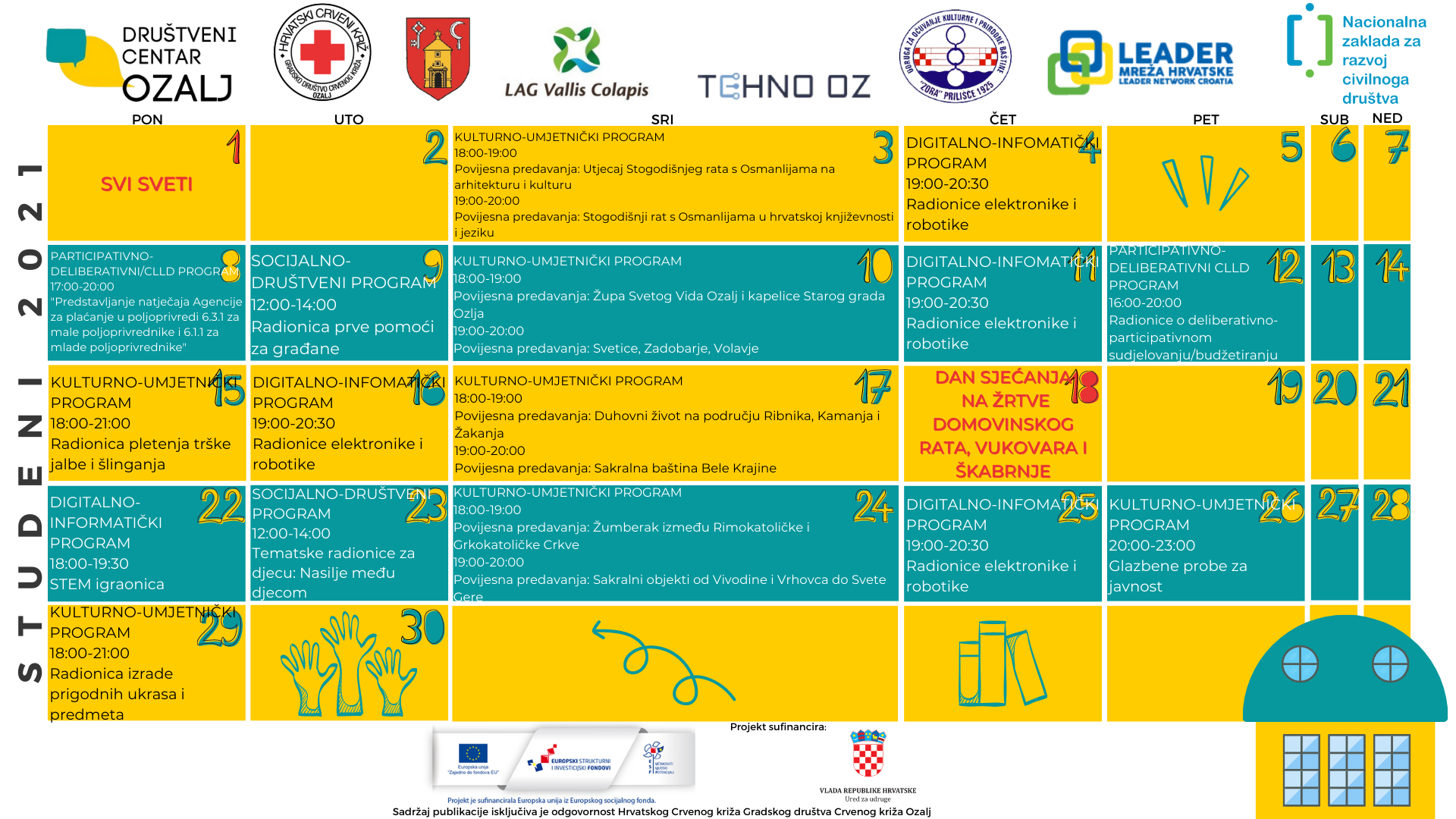 DC Ozalj kalendar studeni 2021