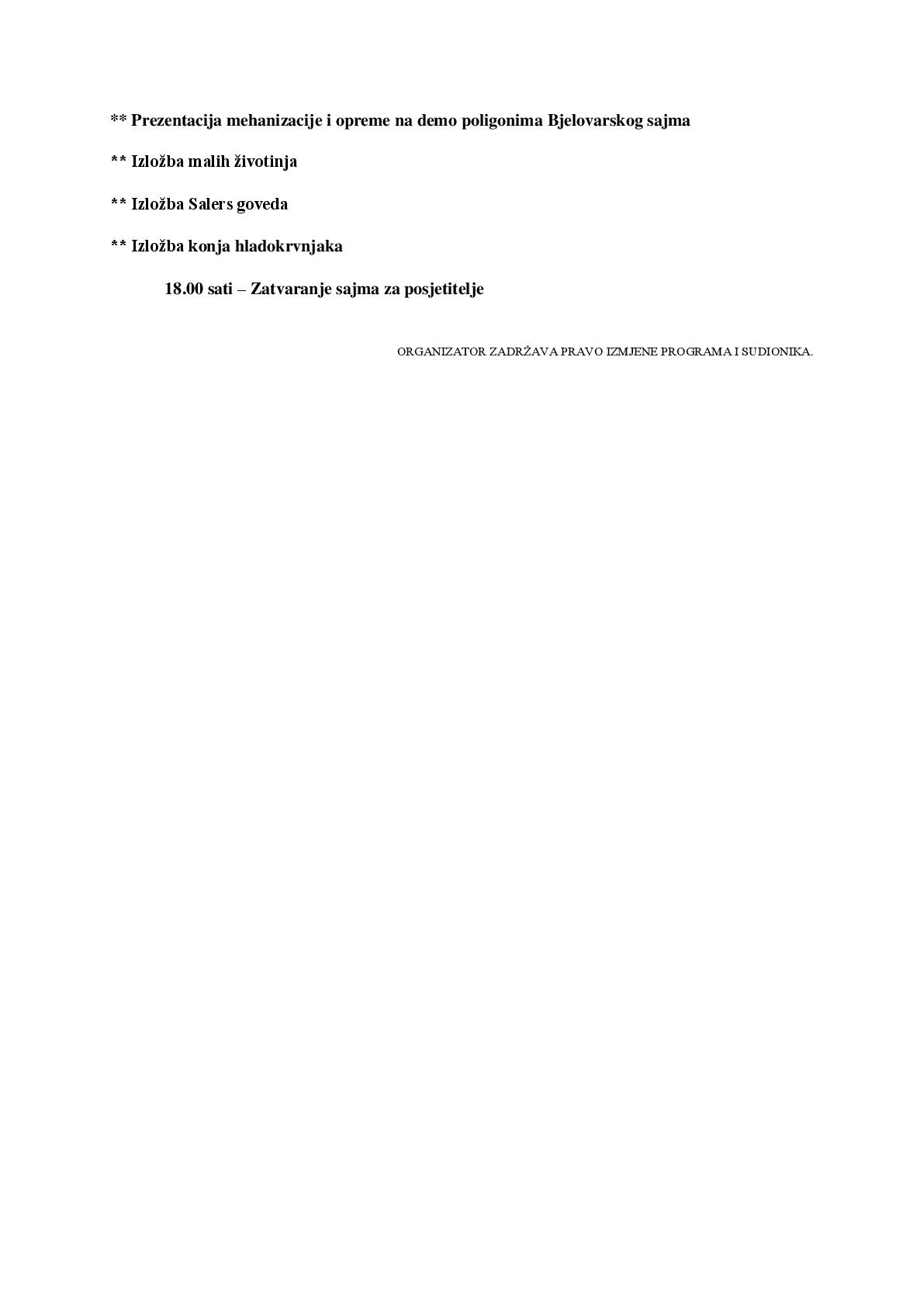 Program Bjelovarski sajam 003