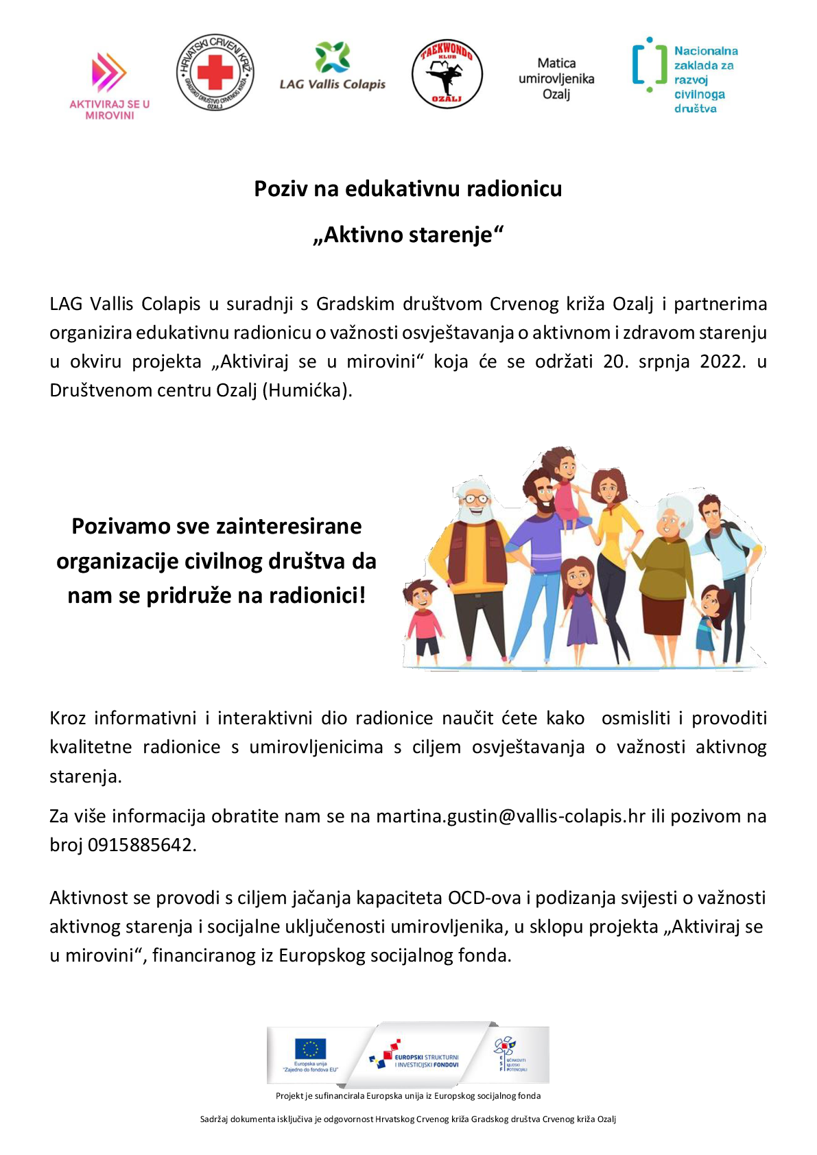 Poziv na edukaciju Aktivno starenje 001