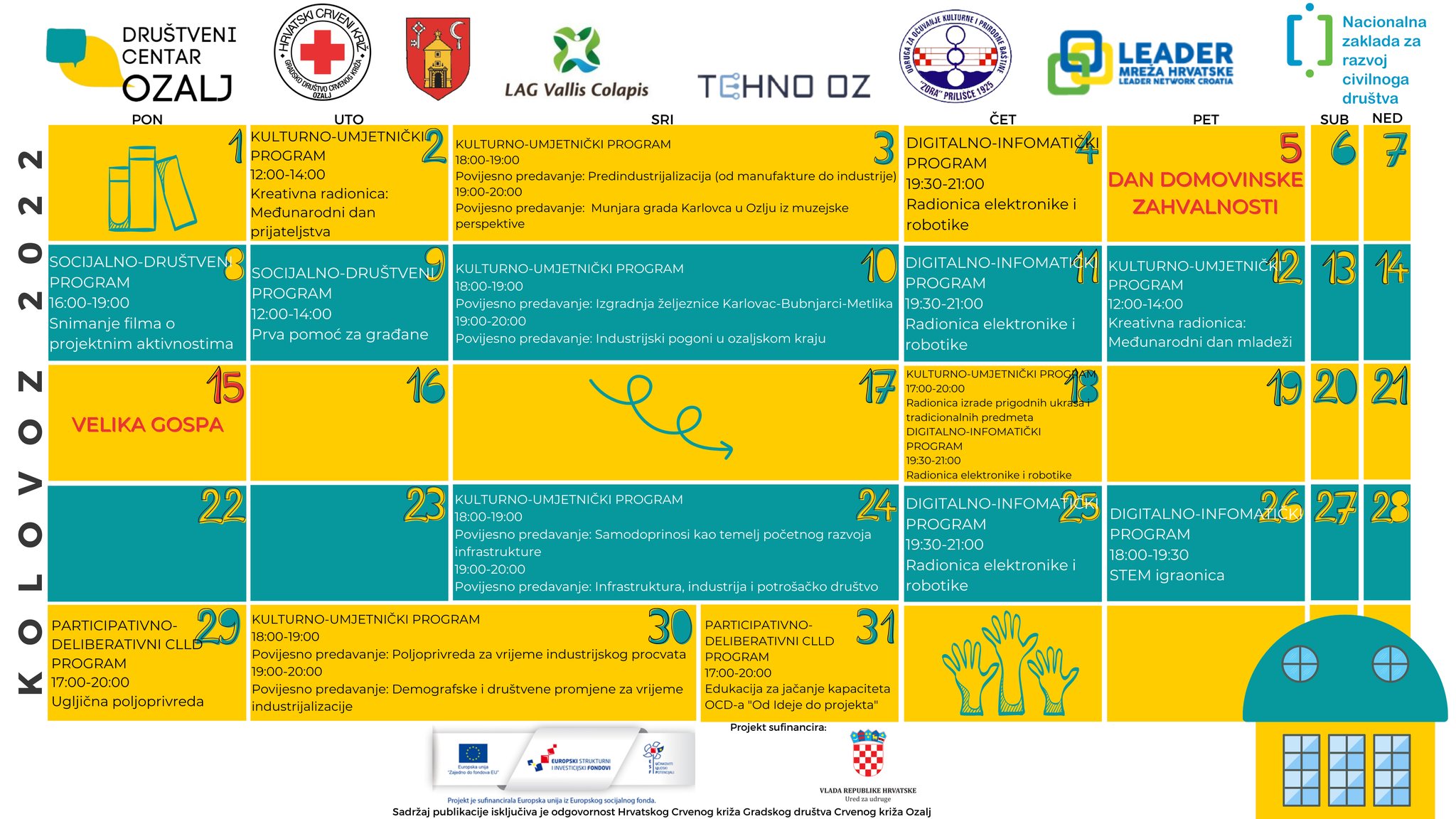 kalendar kolovoz 22