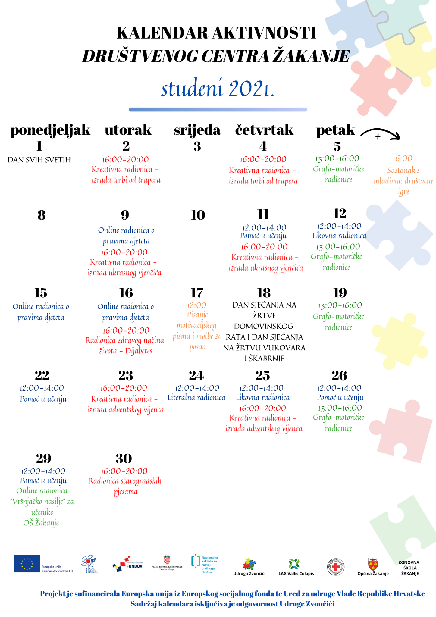 kalendar studeni